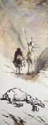 Honore  Daumier Don Quixote and the Dead Mule France oil painting reproduction